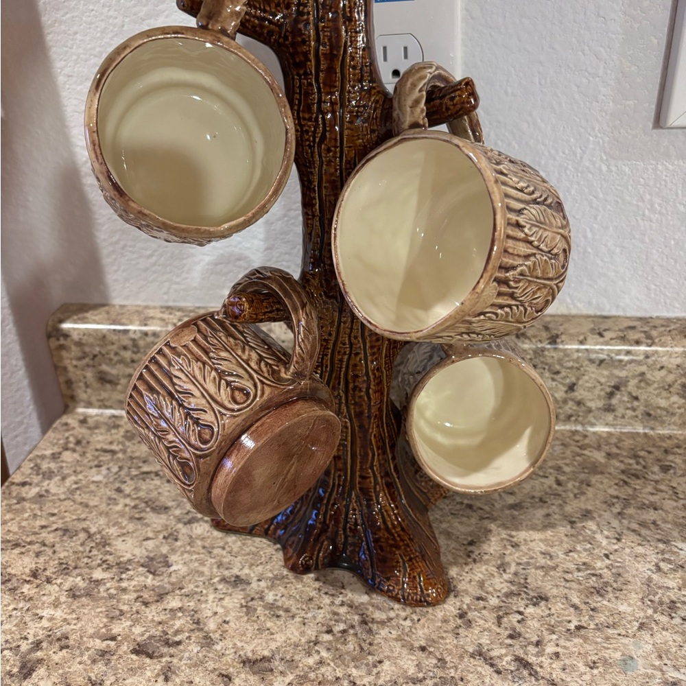 Rustic Brown Tree Mug Set